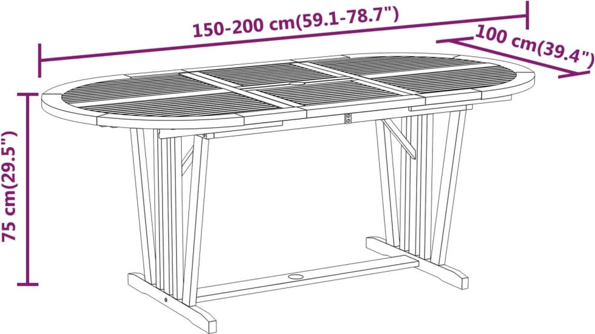 Vidaxl 7-delige Tuinset Massief Eucalyptushout - Bruin