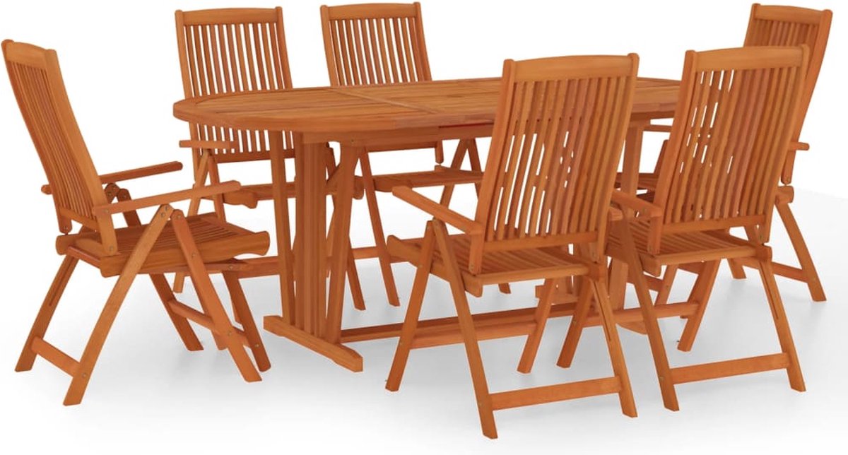 Vidaxl 7-delige Tuinset Massief Eucalyptushout - Bruin