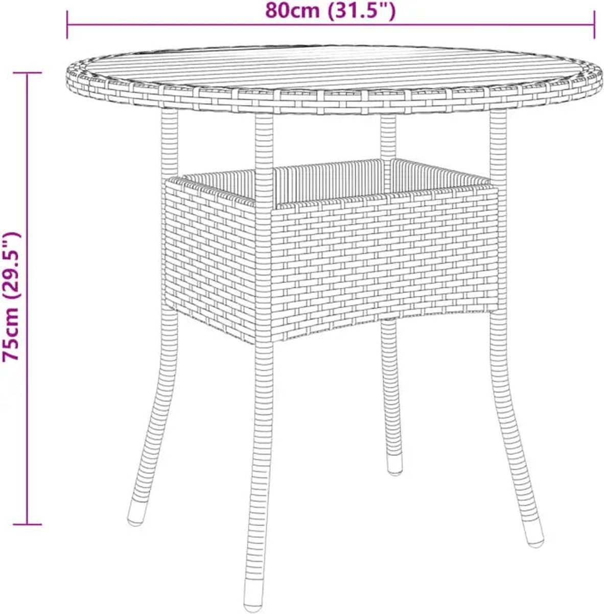 Vidaxl 5-delige Bistroset Poly Rattan - Grijs