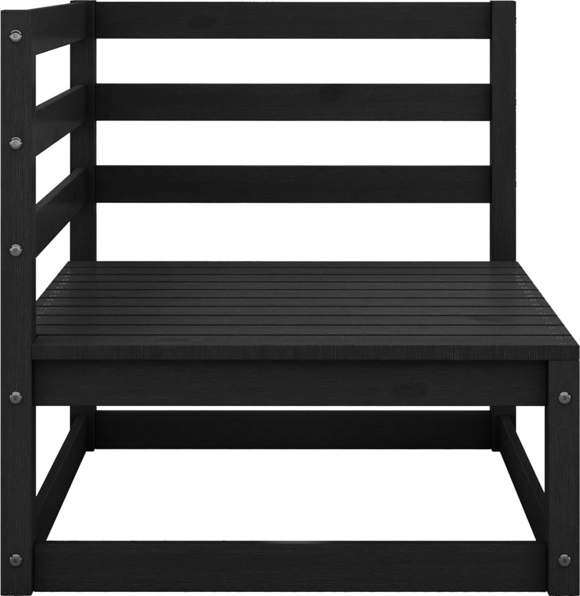 Vidaxl 2-delige Loungeset Massief Grenenhout - Zwart