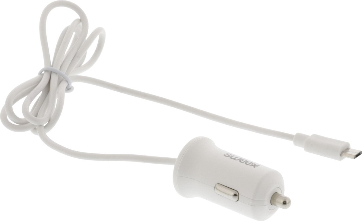 Sweex Autolader 2.4 A Micro Usb - Wit