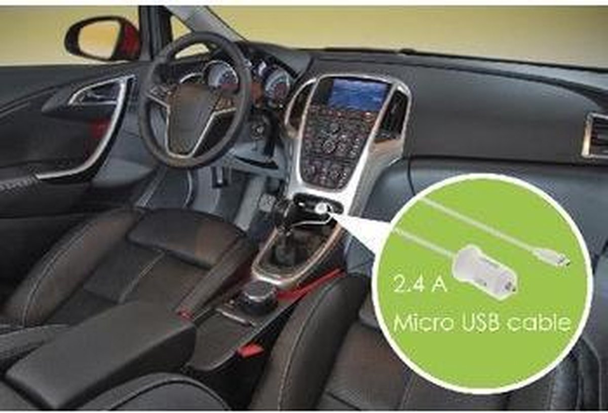 Sweex Autolader 2.4 A Micro Usb - Wit