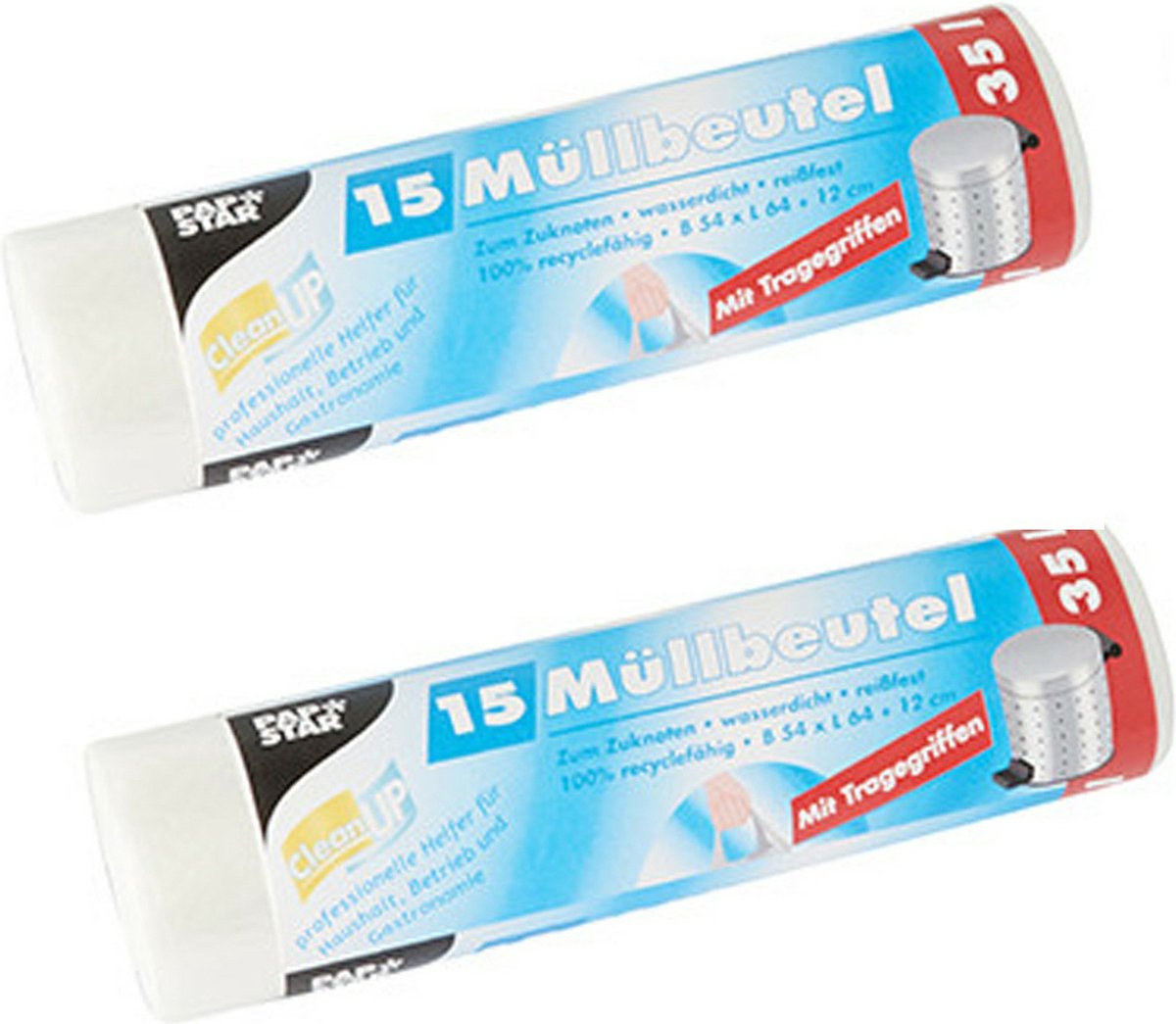 Papstar 30x Stuks Afvalzakken/vuilniszakken - 35 Liter - Transparant - Prullenbak Zakken - Vuilniszakken