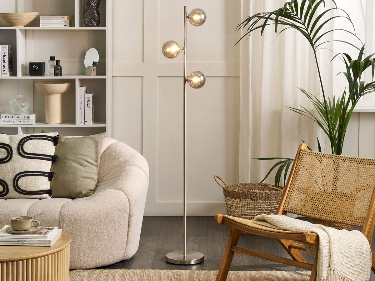 Beliani Ramis - Staande Lamp-zilver-staal - Silver