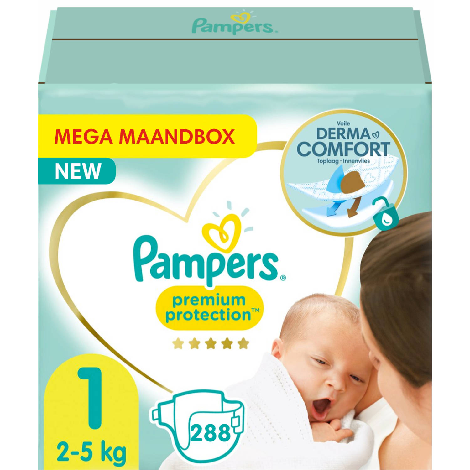 Pampers - Premium Protection - Maat 1 - Mega Maandbox - 288 Luiers