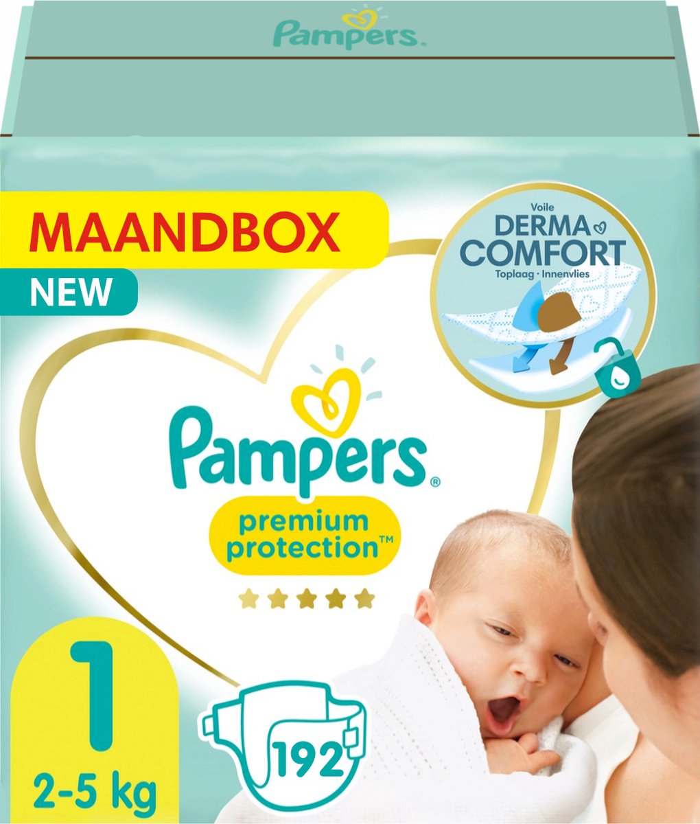 Pampers - Premium Protection - Maat 1 - Maandbox - 192 Luiers