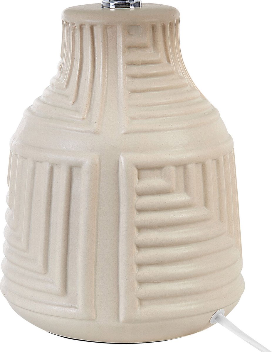 Beliani Ozama - Tafellamp--keramiek, Linnen - Beige