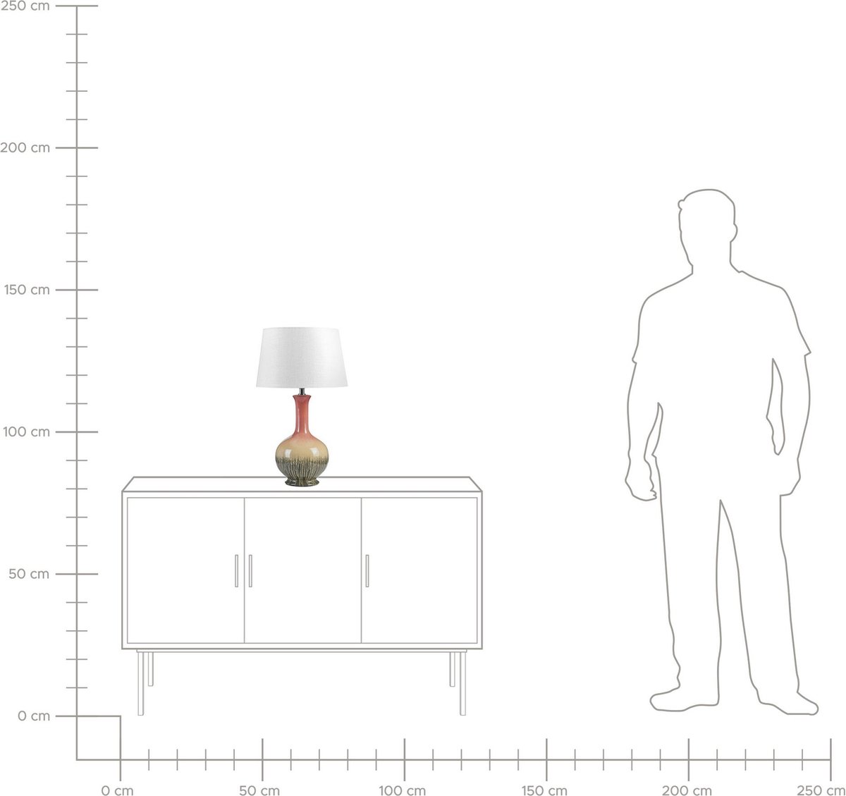 Beliani Nizao - Tafellamp-multicolor-keramiek, Linnen