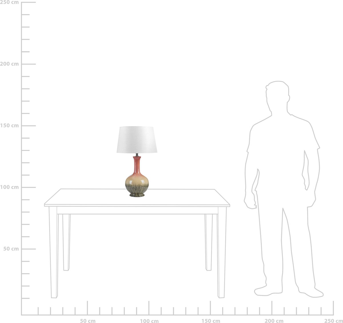 Beliani Nizao - Tafellamp-multicolor-keramiek, Linnen