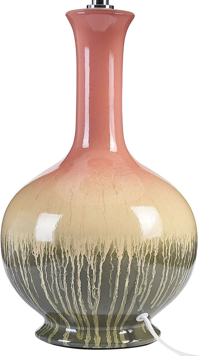 Beliani Nizao - Tafellamp-multicolor-keramiek, Linnen