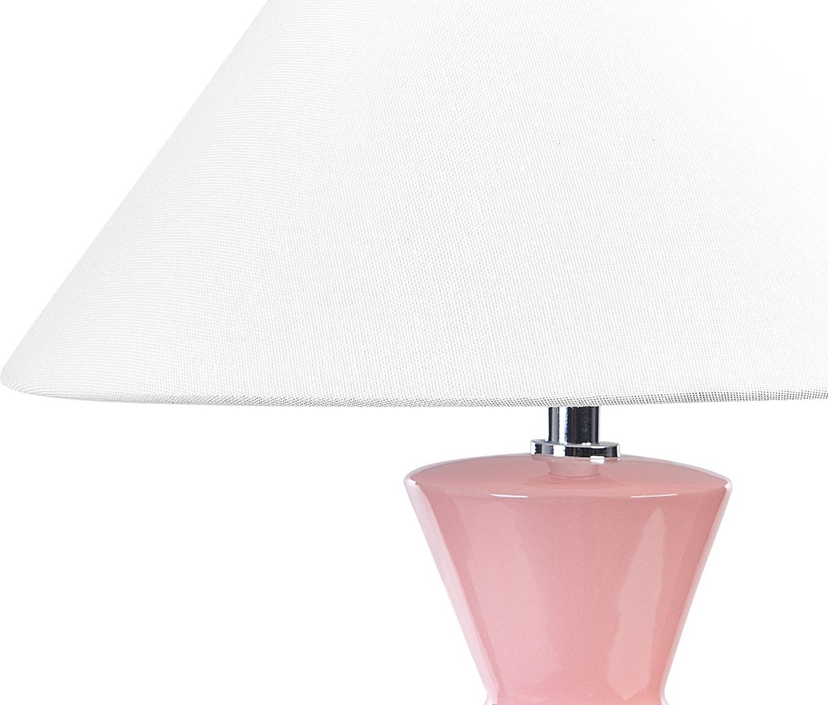 Beliani Ferry - Tafellamp--keramiek, Linnen - Roze