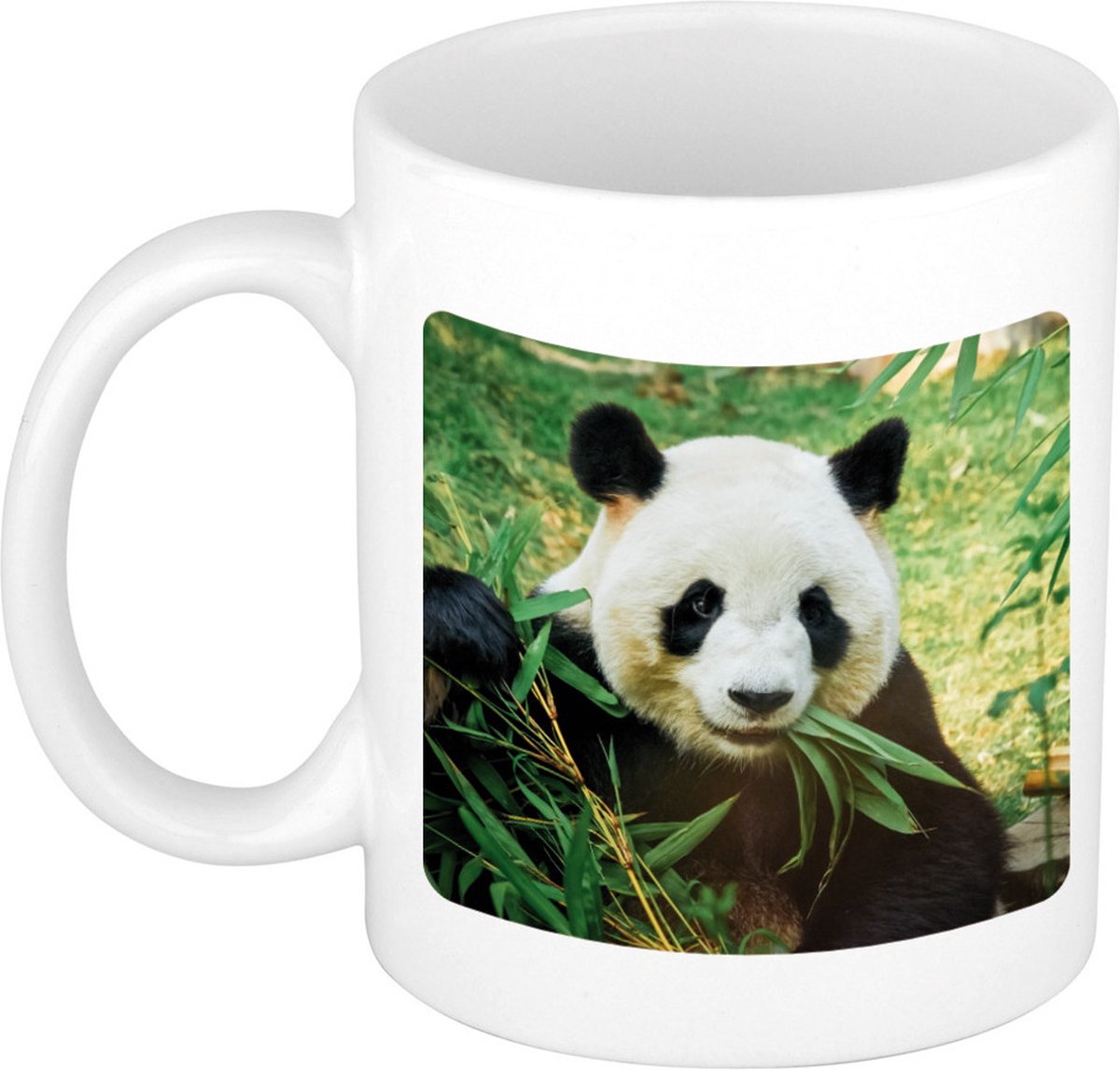 Cadeauset Kind - Panda Knuffel 19 Cm En Drinkbeker/mol Panda 300 Ml - Knuffeldier