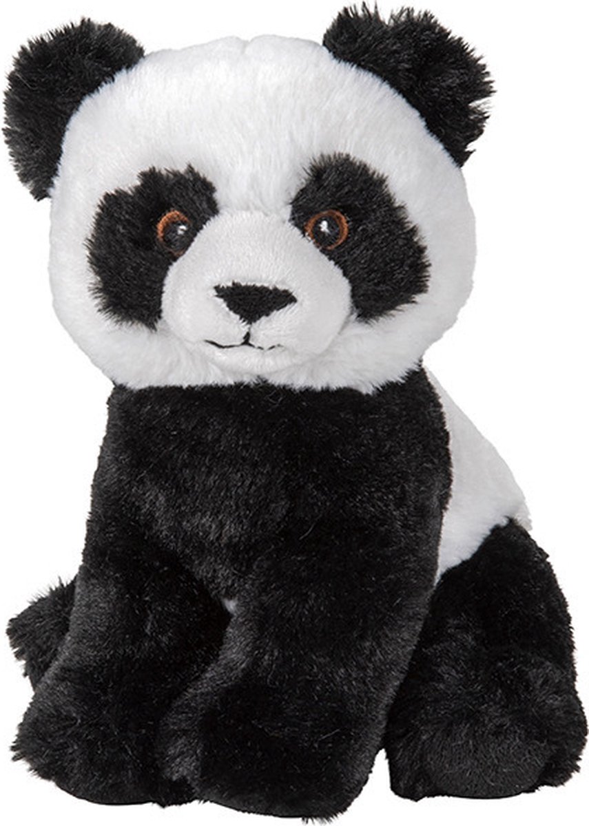 Cadeauset Kind - Panda Knuffel 19 Cm En Drinkbeker/mol Panda 300 Ml - Knuffeldier