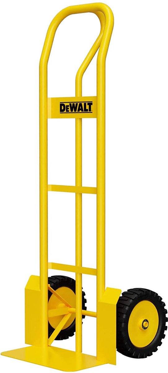 DeWalt Steekwagen 400kg - Met P-handvat - Gebruik Voor Scherpe Bochten - 60 X 50 X 132 Cm - Geel