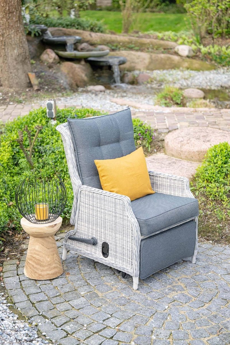 Garden Impressions Santa Rosa Relax Loungestoel Incl. Voetenbank - Cloudy Grey - Grijs