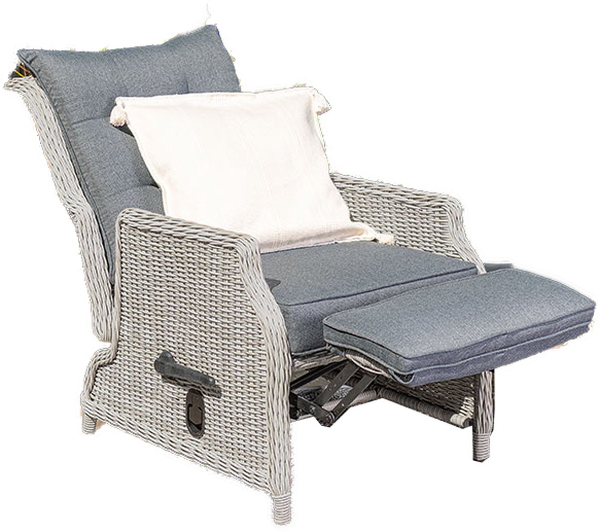 Garden Impressions Santa Rosa Relax Loungestoel Incl. Voetenbank - Cloudy Grey - Grijs