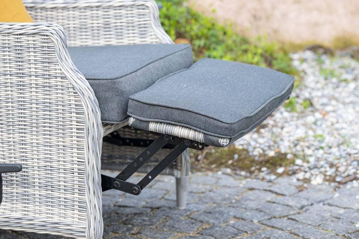 Garden Impressions Santa Rosa Relax Loungestoel Incl. Voetenbank - Cloudy Grey - Grijs