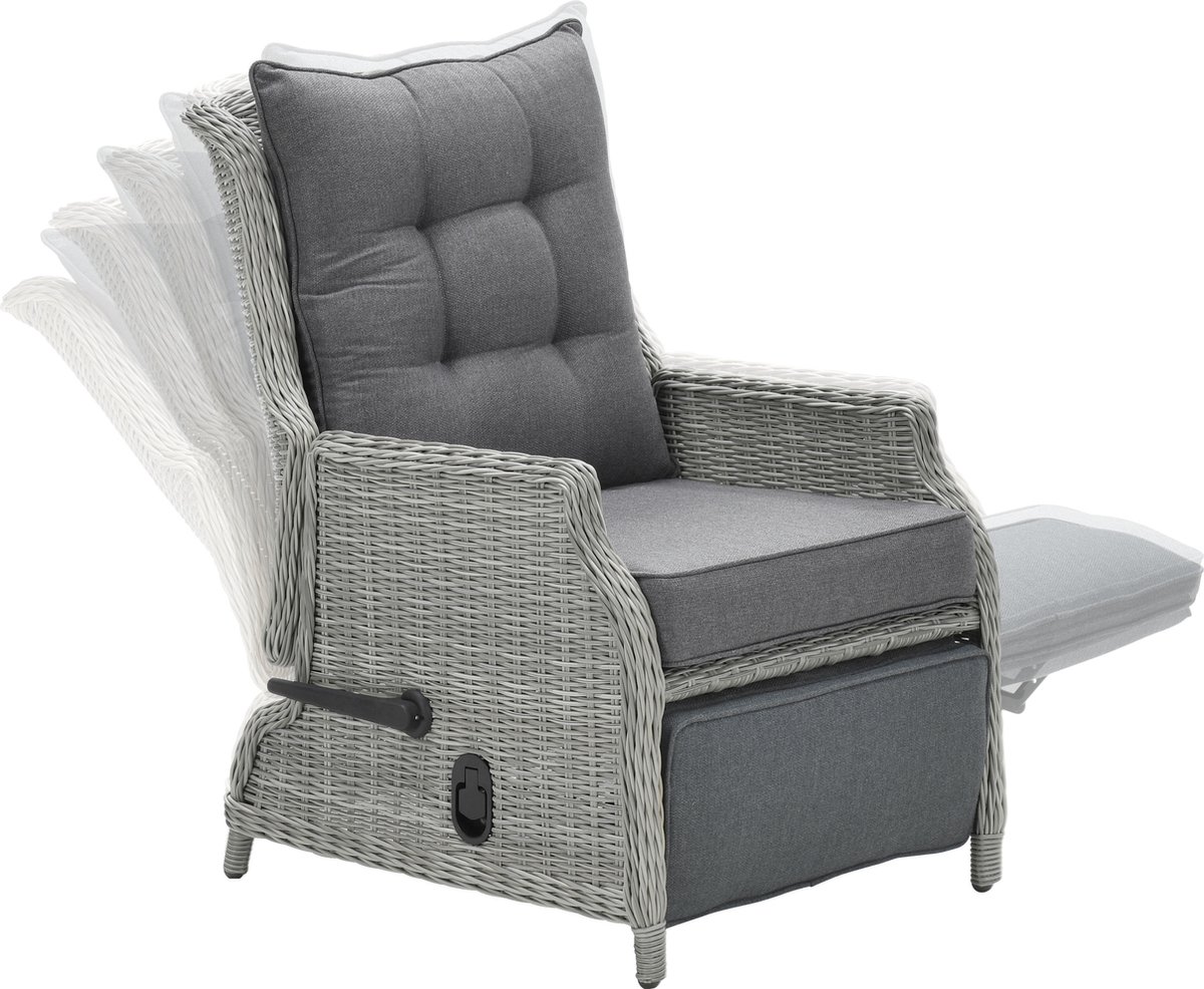 Garden Impressions Santa Rosa Relax Loungestoel Incl. Voetenbank - Cloudy Grey - Grijs