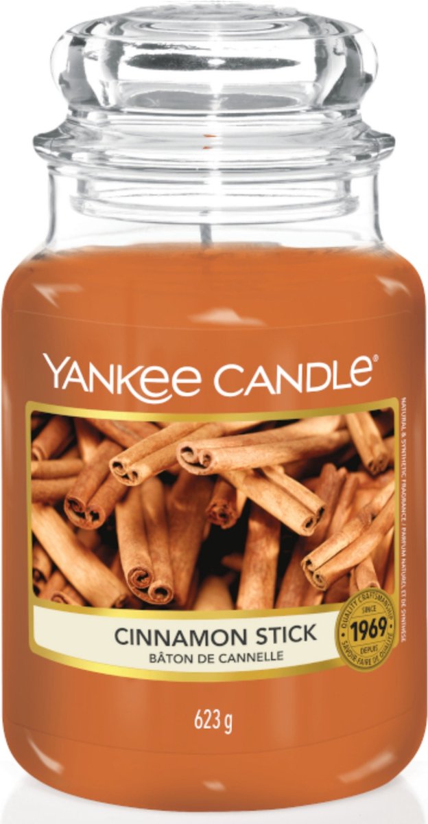 Yankee Candle - Cinnamon Stick Geurkaars - Large Jar - Tot 150 Branduren - Oranje