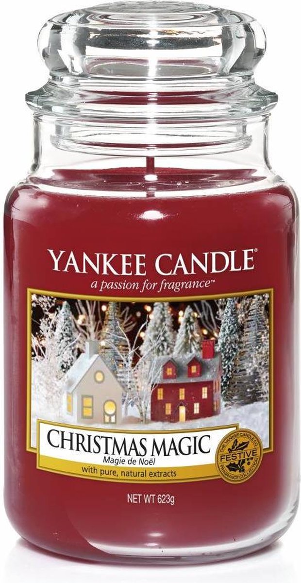Yankee Candle - Christmas Magic Geurkaars - Large Jar - Tot 150 Branduren - Rood