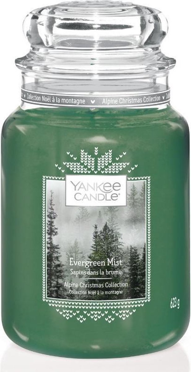 Yankee Candle - Evergreen Mist Geurkaars - Large Jar - Tot 150 Branduren - Groen