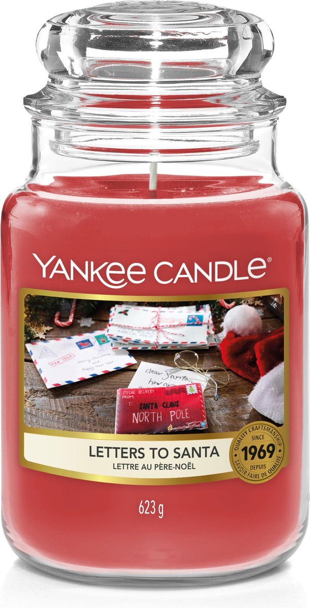 Yankee Candle - Letters To Santa Geurkaars - Large Jar - Tot 150 Branduren - Rood