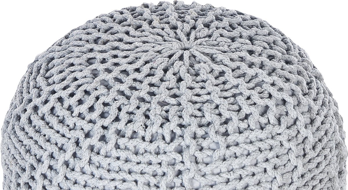 Beliani Priene - Poef--katoen - Grijs