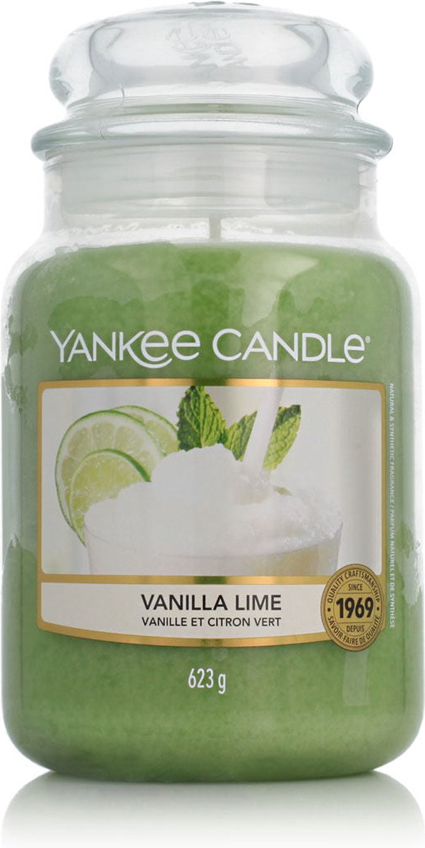 Yankee Candle - Vanilla Lime Geurkaars - Large Jar - Tot 150 Branduren - Groen