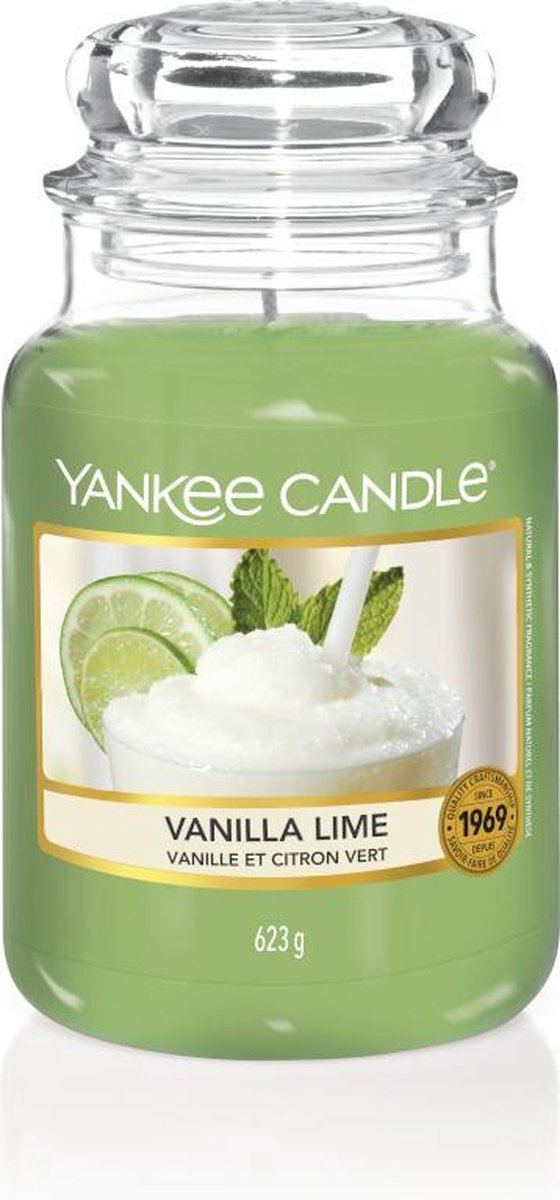 Yankee Candle - Vanilla Lime Geurkaars - Large Jar - Tot 150 Branduren - Groen