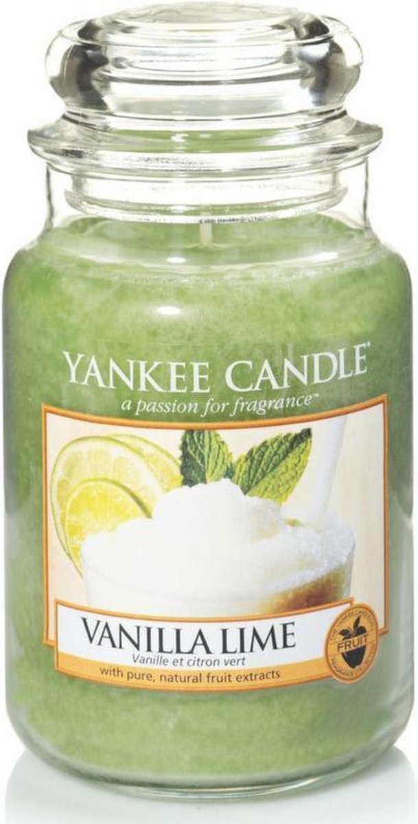 Yankee Candle - Vanilla Lime Geurkaars - Large Jar - Tot 150 Branduren - Groen