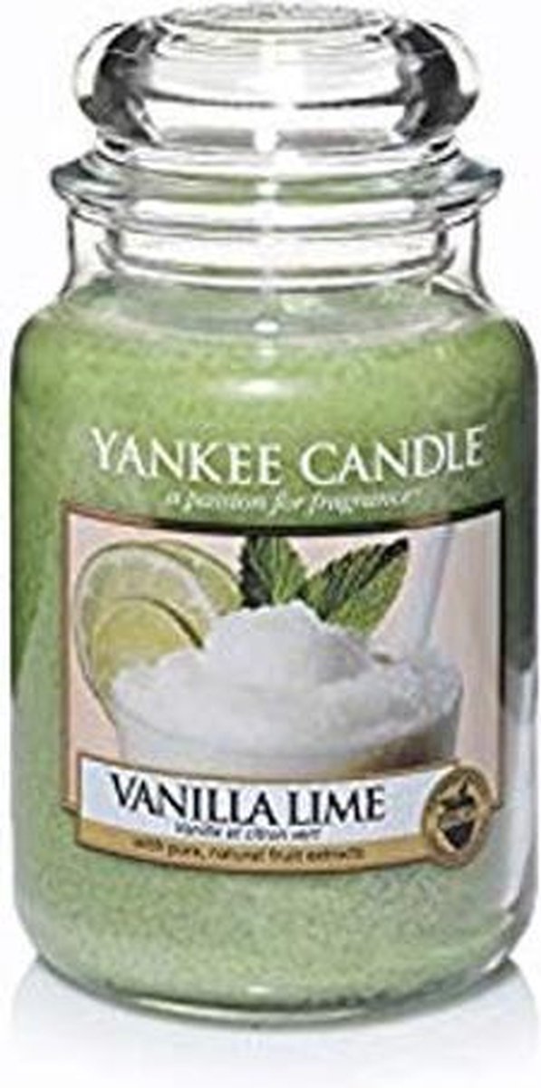 Yankee Candle - Vanilla Lime Geurkaars - Large Jar - Tot 150 Branduren - Groen