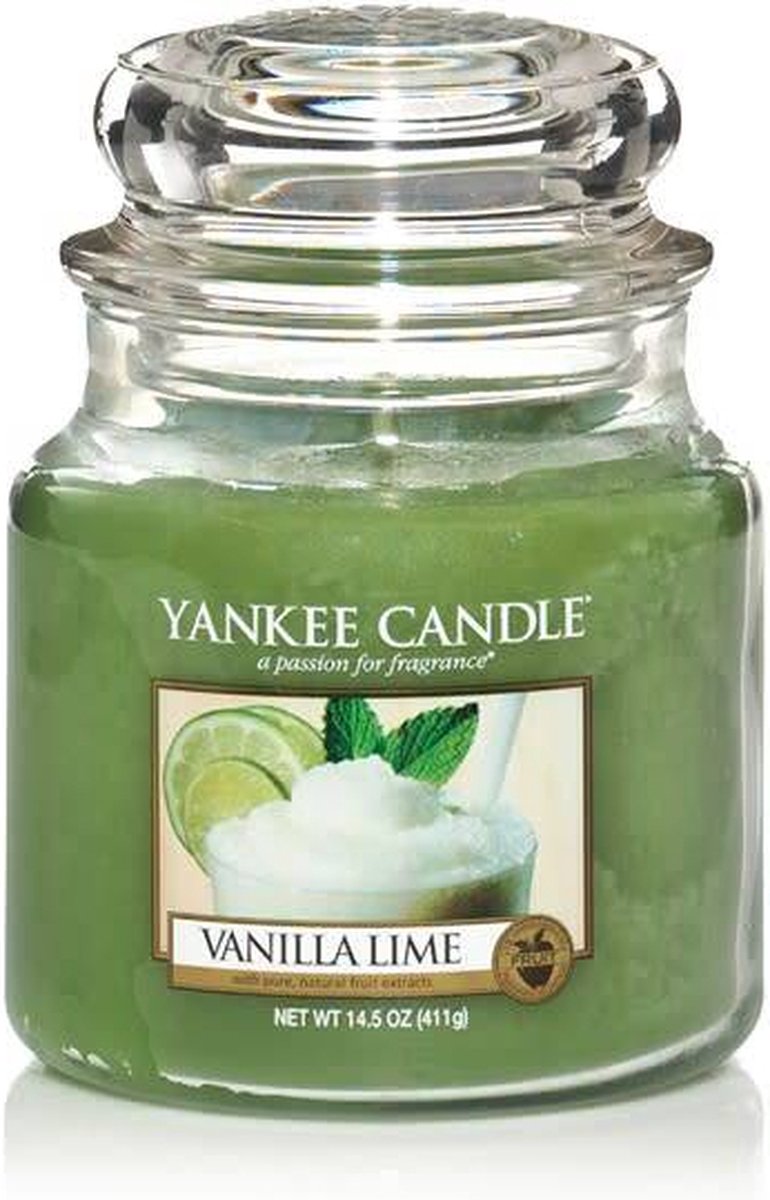 Yankee Candle - Vanilla Lime Geurkaars - Large Jar - Tot 150 Branduren - Groen