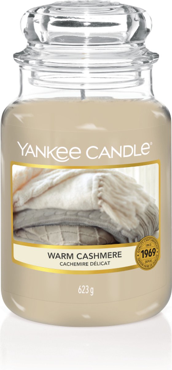 Yankee Candle - Warm Cashmere Geurkaars - Large Jar - Tot 150 Branduren - Beige