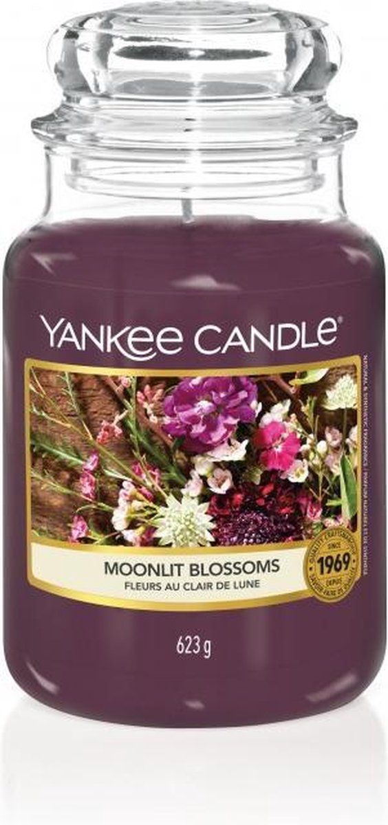 Yankee Candle - Moonlit Blossoms Geurkaars - Large Jar - Tot 150 Branduren - Paars