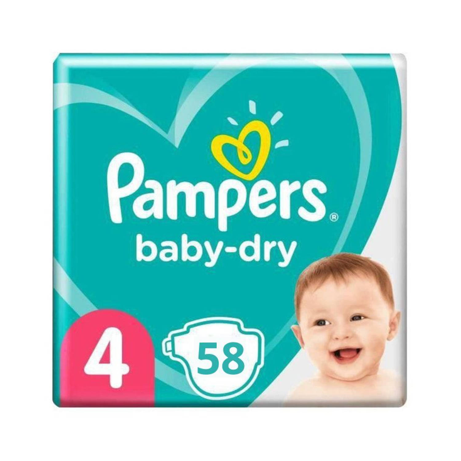 Pampers Baby-dry Luiers - Maat 4 (9-14kg) - 58 Stuks