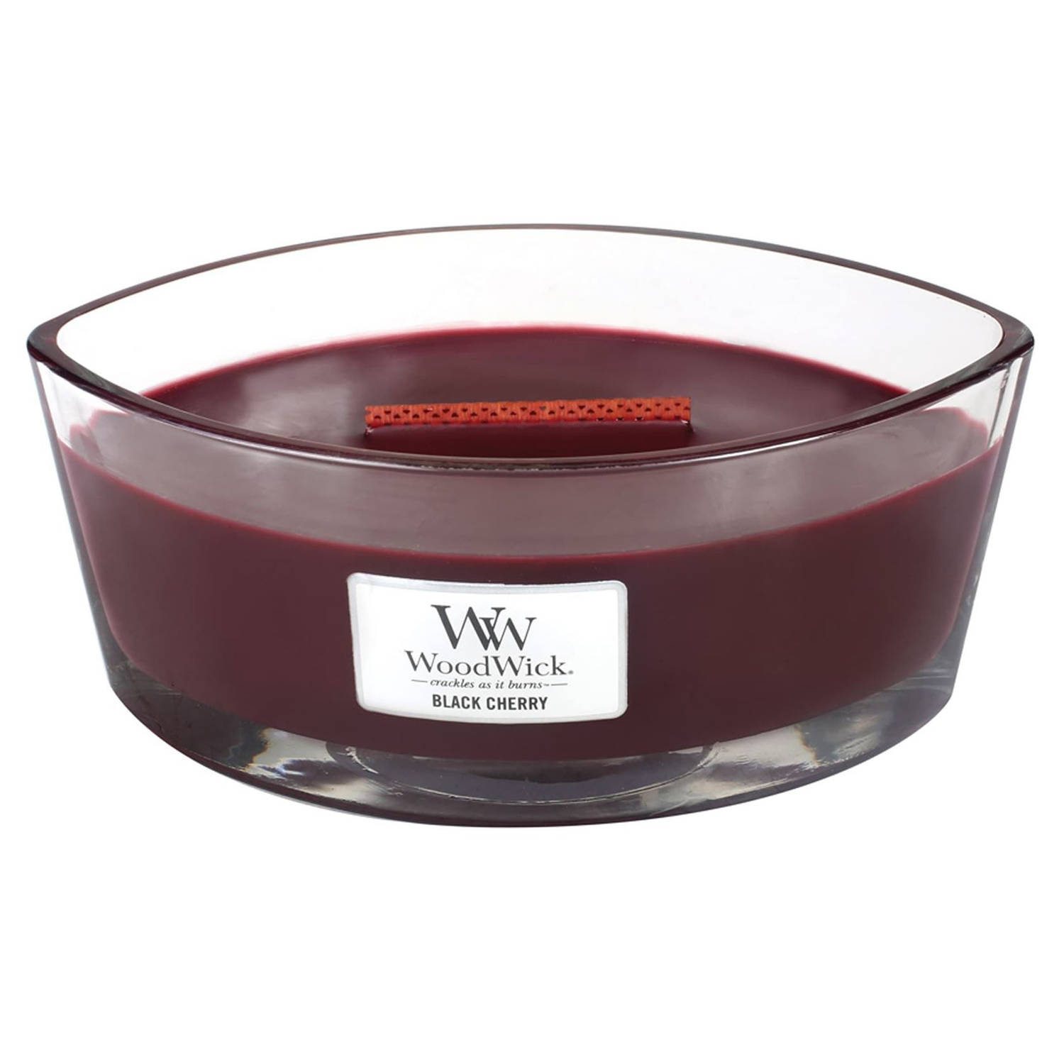 Woodwick - Ellipse Hearthwick Flame Geurkaars - Black Cherry - Tot 50 Branduren - Paars