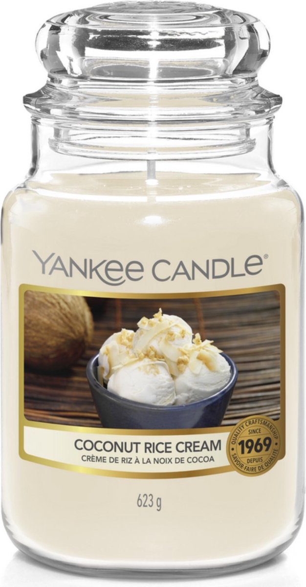 Yankee Candle - Coconut Rice Cream Geurkaars - Large Jar - Tot 150 Branduren