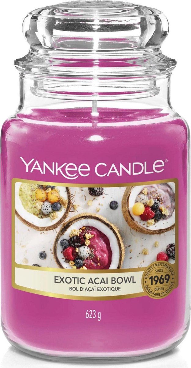 Yankee Candle - Exotic Acai Bowl Geurkaars - Large Jar - Tot 150 Branduren - Paars