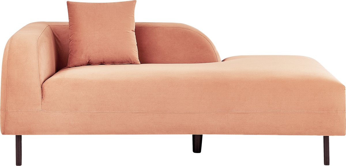 Beliani Le Crau - Chaise Longue--fluweel - Roze