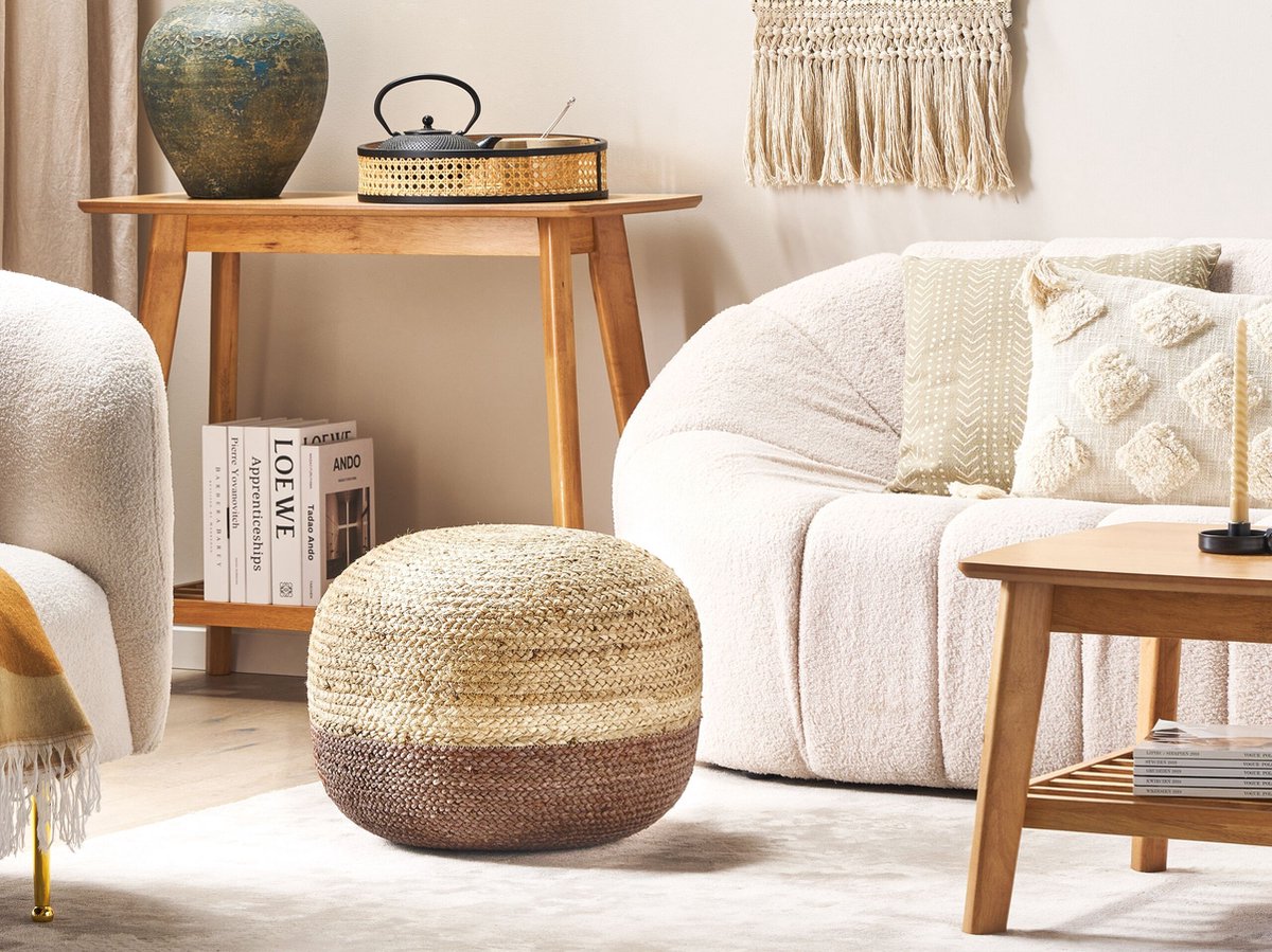 Beliani Duki - Poef-natuurlijk-jute - Beige