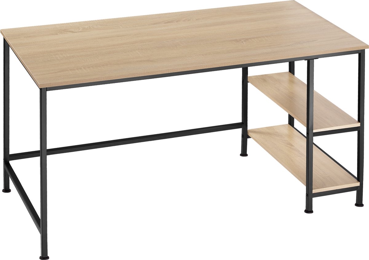 Tectake - Bureau Canton - Bureau Met Bergruimte - Kantoor - Industrieel Licht - 404424 - Bruin