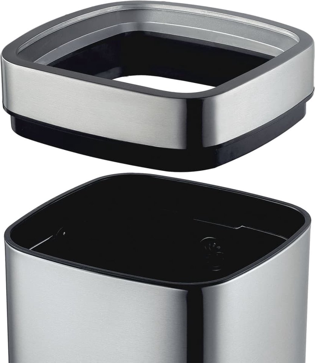 Eko Afvalbak Laguna 35 L Matzilverkleurig - Silver