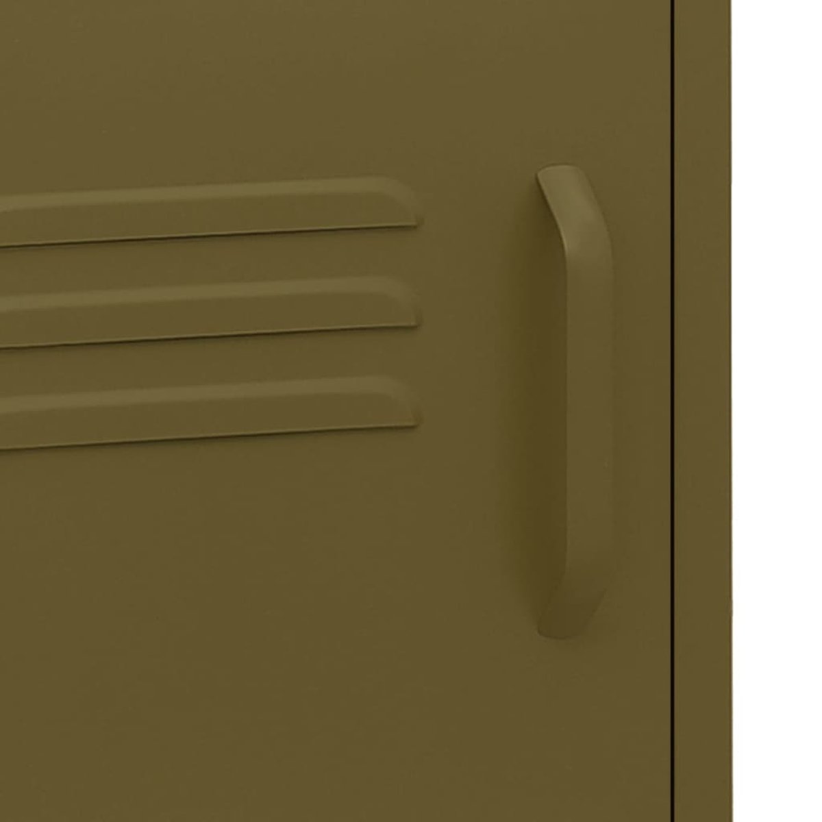 Vidaxl Nachtkastje 35x35x51 Cm Staal Olijf - Groen