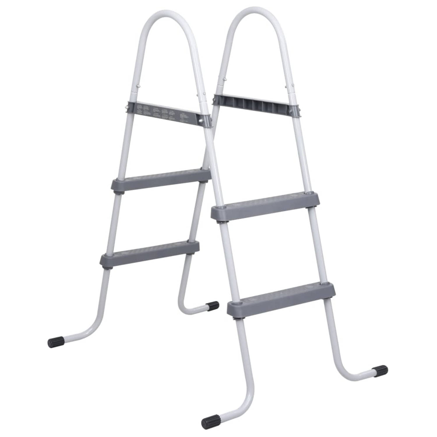 Vidaxl Zwembadladder 84 Cm Staal - Grijs