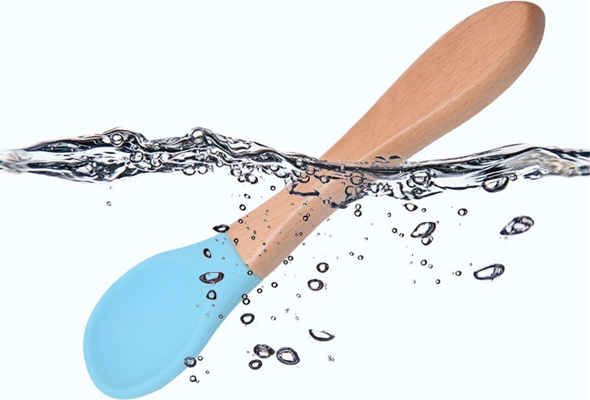 Dutsi - Siliconen En Hout Kinderbestekset - Wijnrood