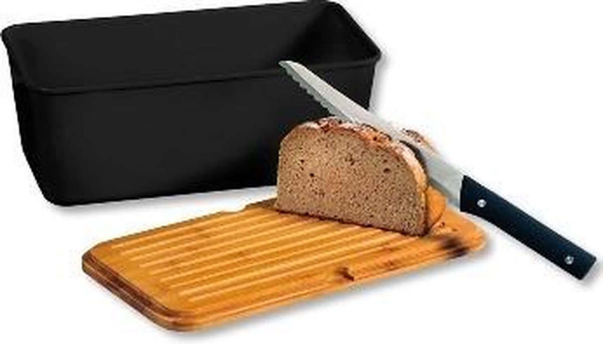 Decopatent Melamine Broodtrommel Met Bamboe Snijplank Brood Bewaar Doos Met