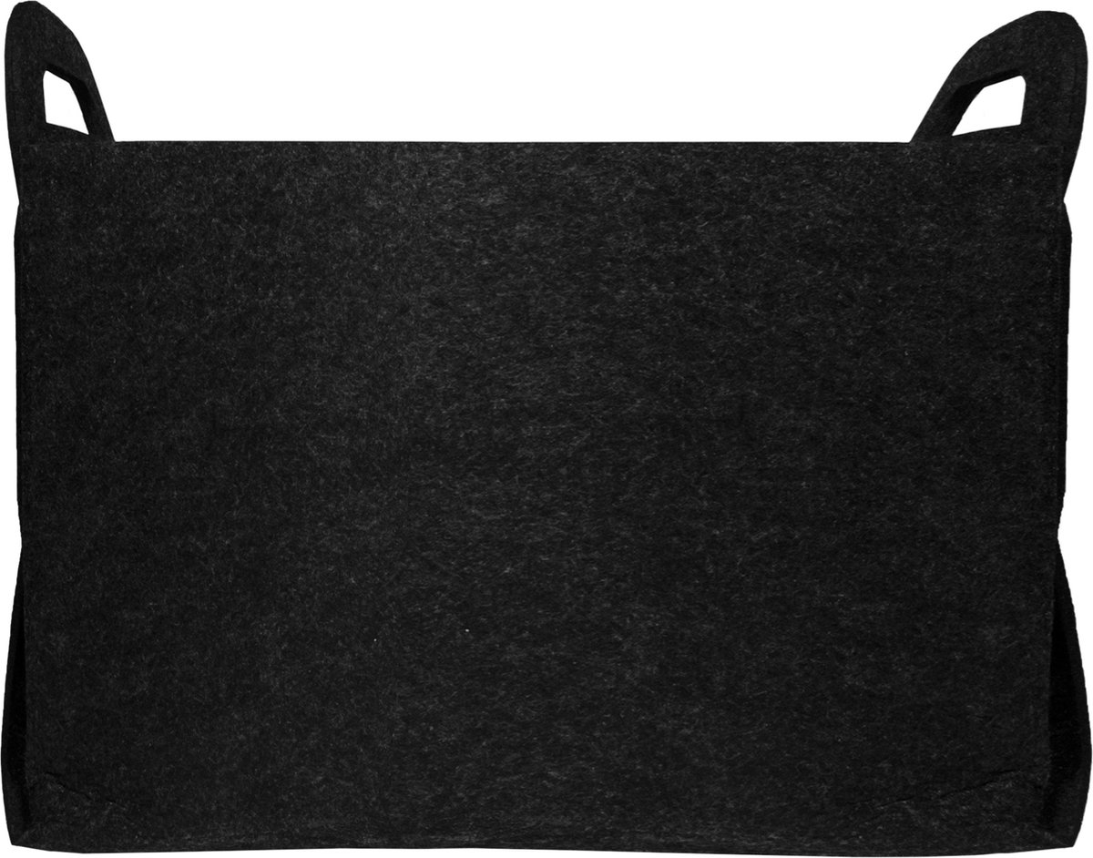 Quvio Opbergmand / Organizer Vilt Rechthoek Groot - Gemêleerd - Set Van 6 - Zwart