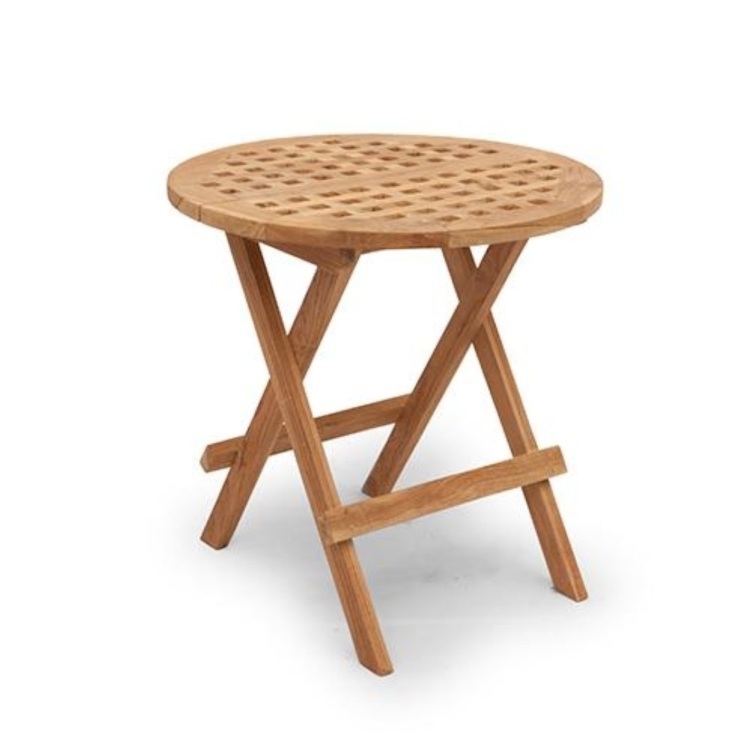 Buitengewoon de Boet Teak inklaptafel Cross Mini Teak - Grijs