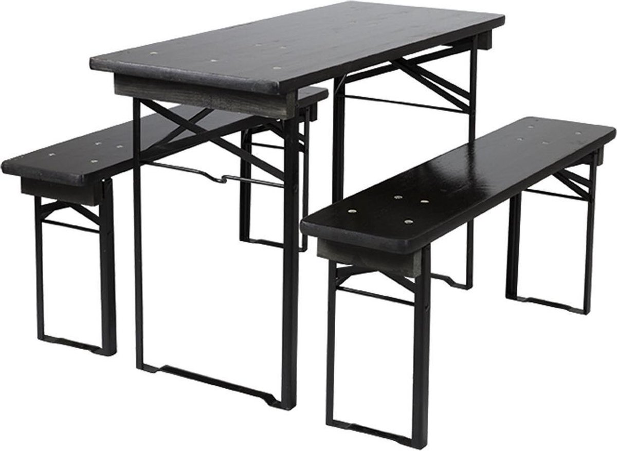 MaximaVida Berlijn 120 cm inklapbare bierset - Zwart