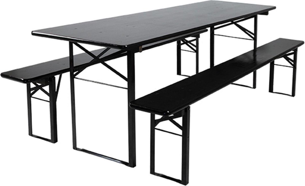 MaximaVida Berlijn 200 cm inklapbare bierset - Zwart